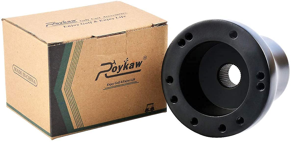 Roykaw Golf Cart Steering Wheel Hub Adapter Compatible with EZGO TXT and RXV 5 Hole or 6 Hole - Black