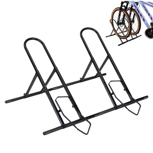 Folding Bike Floor Stand Rack, Portable Storage Bicycle Parking Rack for Garage/Home, Indoor Bike Stand Fit 16”-29” Mountain Road Bikes (2)