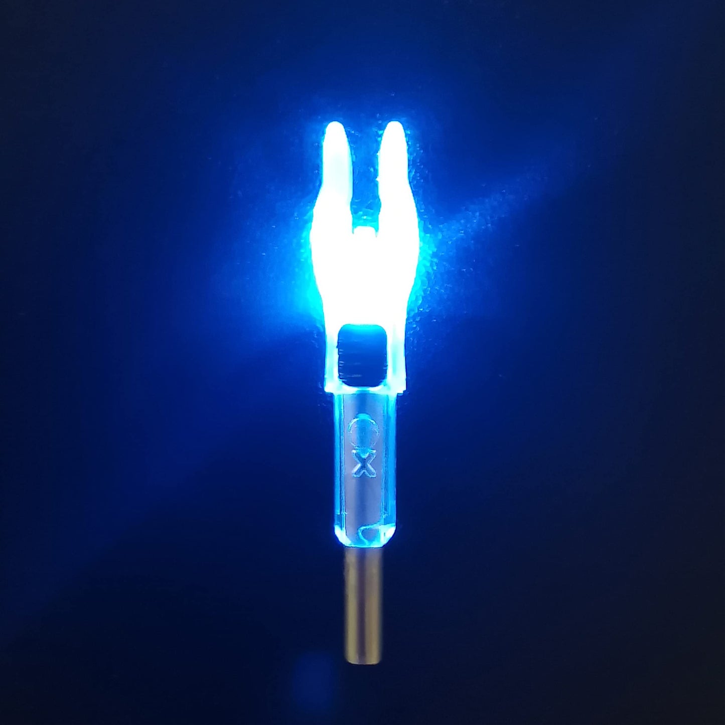 DEEPOWER X Lighted Nocks for Arrows .204”/.233”/.244”/.246” with ON/Off Switch 6-Pack with H, S, GT Bushings (Blue-6Pack)