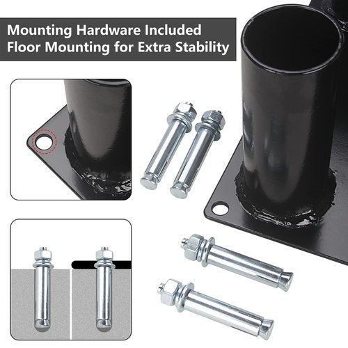 Butizone Barbell Holder Floor Stand Vertical, Corner Weight Bar Storage Rack for Home Gym, Fit for 2 inch Olympic Bars, Curl Bars, Hex Bars, Trap Bars, Triceps bars, Holds 5 Bars