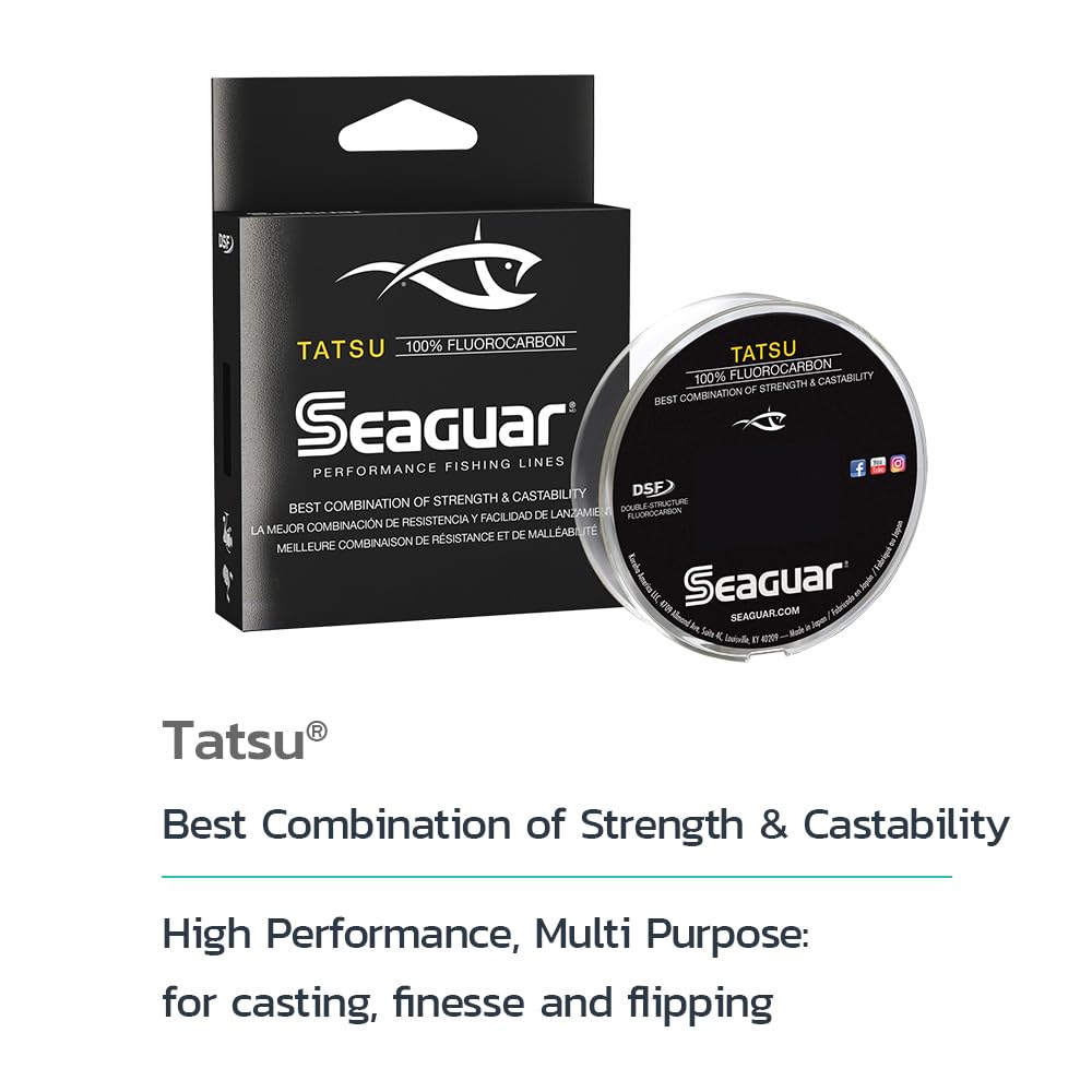 Seaguar Tatsu 100% Fluorocarbon Fishing Line DSF, 12lbs, 200yds Break Strength/Length - 12TS200