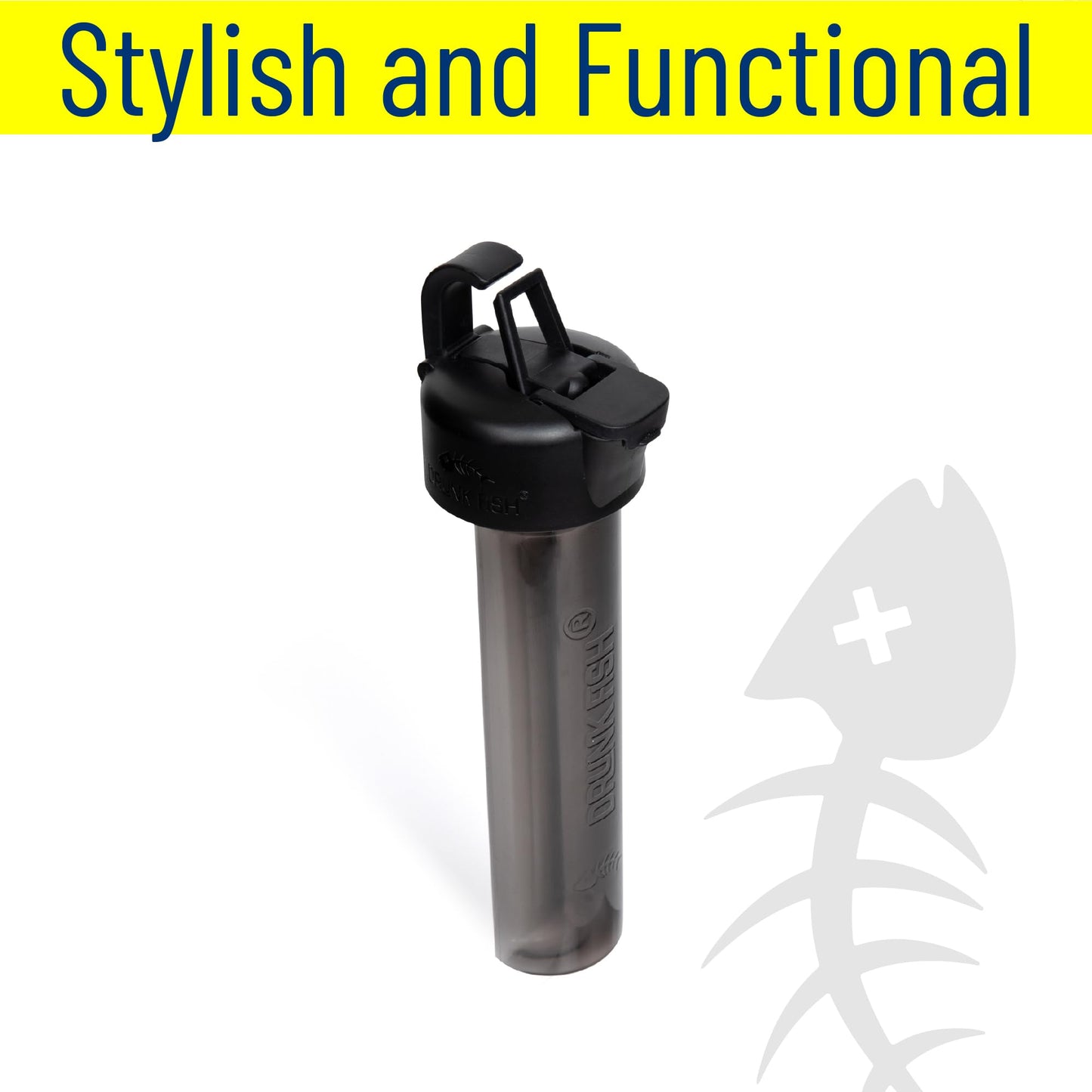 Drunk Fish Lid With Extra Flask | Concealed Lid for Wide Mouth Water Bottles | Covert Beverage Concealment and Enhancement | Secret Compartment Plastic Flask