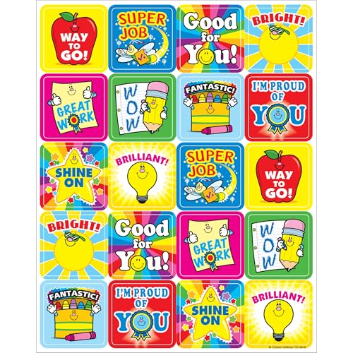 Motivational Reward Stickers for Kids - Winning Words - 120 Pack