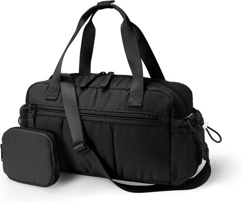 Ceneda Small Gym Bag - Quilted Puffer Tote with Wet Pocket & Coin Purse | Lightweight Water-Resistant Duffle for Women