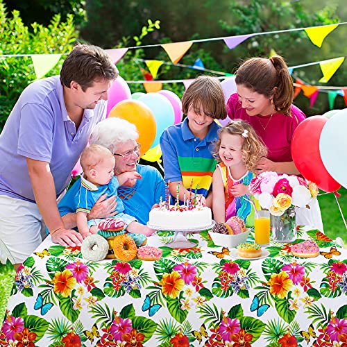 Hawaiian Luau Tablecloths - 3 Pack Disposable Table Covers