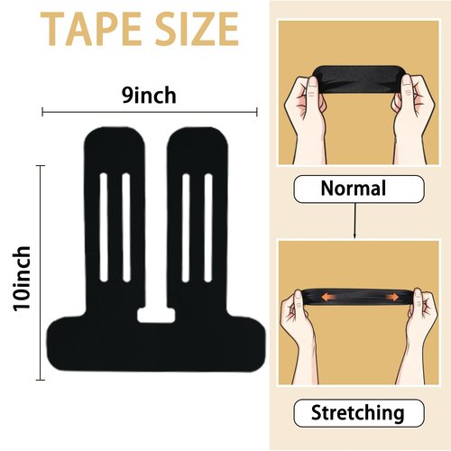 IEADEN Precut Kinesiology Tape for Knees, 10 Pcs, Upgraded, Knee Support & Stability, Knee Pain Relief Athletic Tape - Waterproof & Elastic, Breathable Hypoallergenic Latex-Free Tape, Black