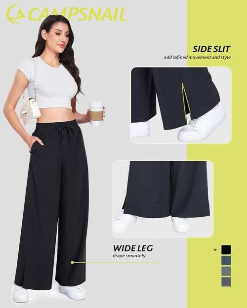 Campsnail Wide Leg Capri Pants - Lightweight Casual Summer Sweatpants for Travel | 25"/29" Sizes