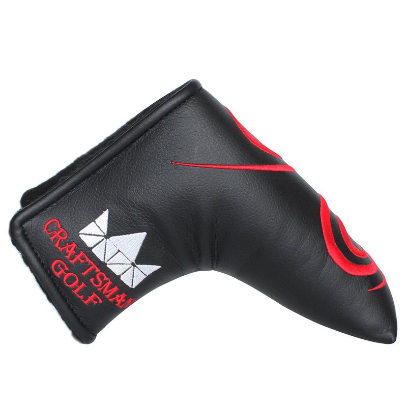 CRAFTSMAN GOLF Red Swirl Black Putter Cover Headcover for Scotty Cameron Ping Blade Magnetic Closure