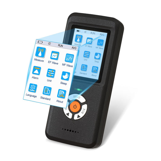 CHNADKS EMF Meter, Upgraded 3-in-1 Rechargeable Electromagnetic Field Radiation Detector for EF RF MF, Handheld Digital EMF Detector with LCD for Home&Office EMF Inspections