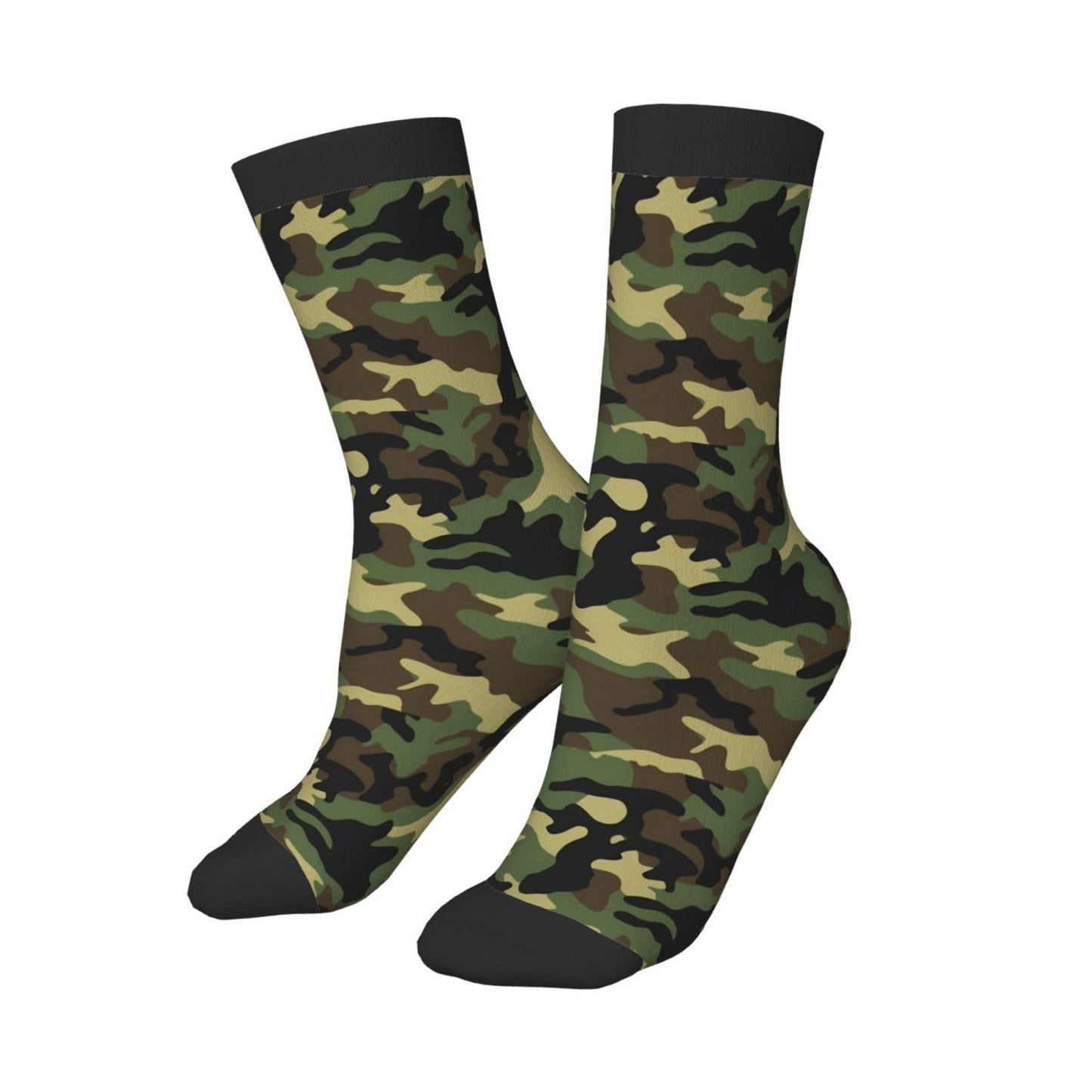 hococal Army Green Camouflage Kids Soccer Socks Boys Girls Child Cute Youth Funny Sport Athletic Crew Over the Calf Socks for Running Softball Baseball Cycling