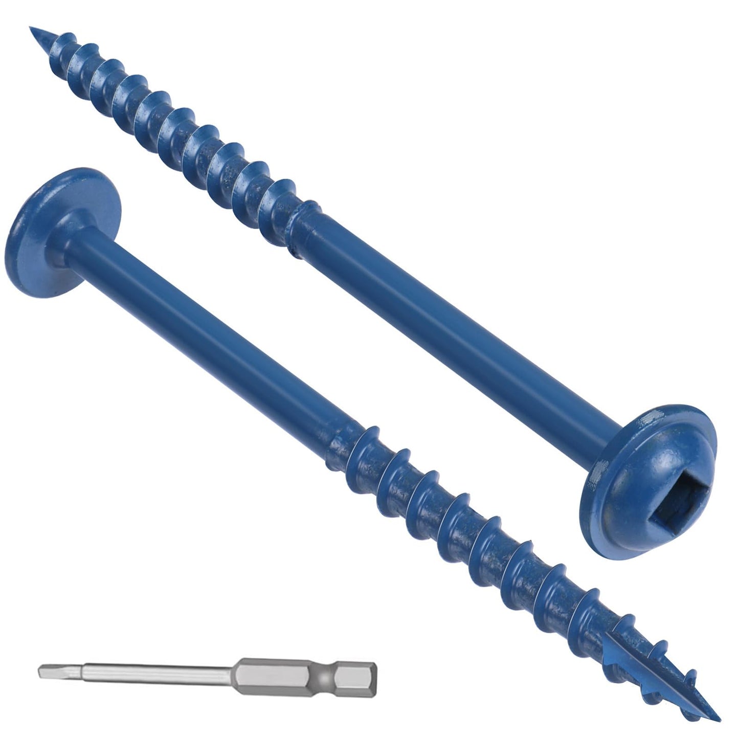 VGBUY Pocket Hole Screws 2 1/2 Inch, 80Pcs Pocket Screws #8 x 2-1/2", Blue Coated Wood Screws for Exterior, Coarse Thread Square Drive, Self-Tapping Tip