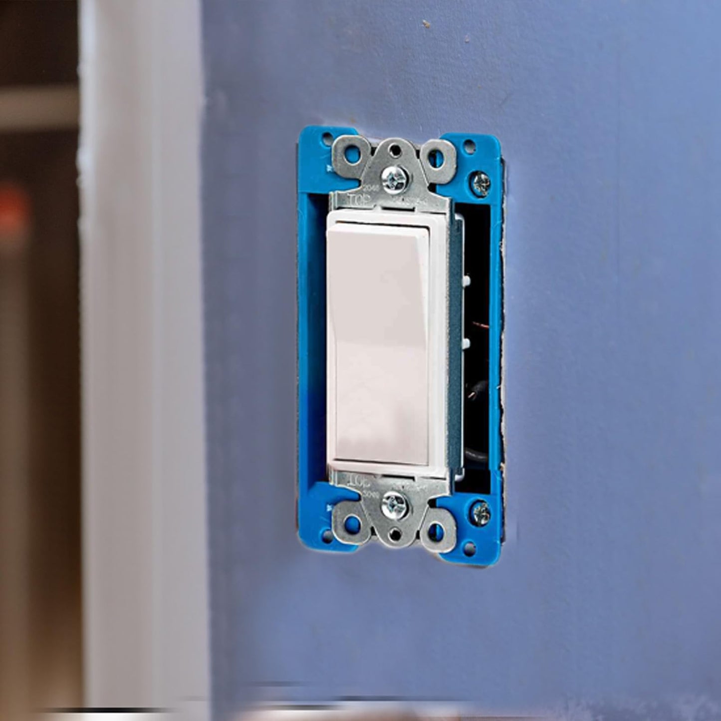 4pcs Electrical Box Extenders, 1/4" Receptacle Outlet Box Extenders Single Gang Extender with 8 Screws Outlet Extender for Electrical and Power Socket Switch (Thin Style)