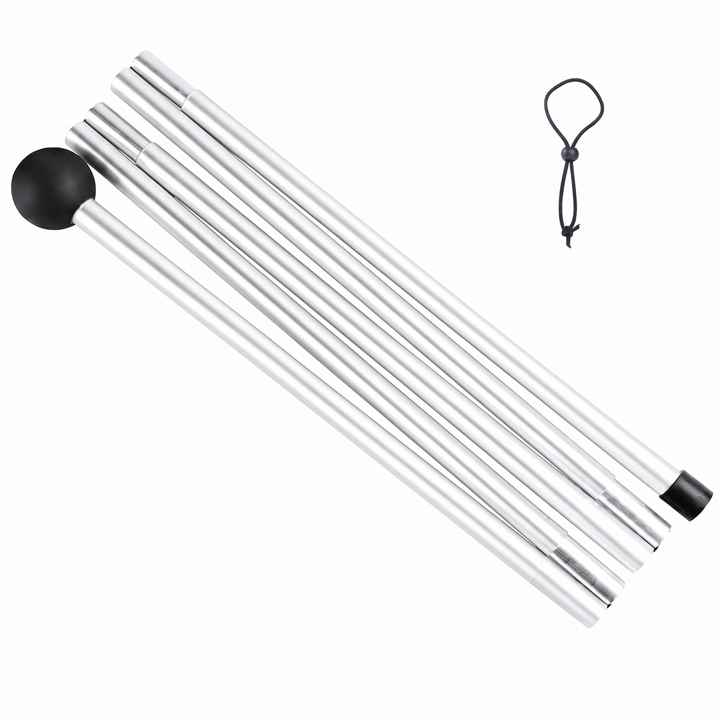 1-Pack Aluminum Beach Tent Poles, 6.6FT Replacement Poles, Universal Fit for Beach Sun Shades, Awnings, Camping Shelters, and Tarp Canopy, Foldable Rust-Proof Support Rods with Windproof Ropes