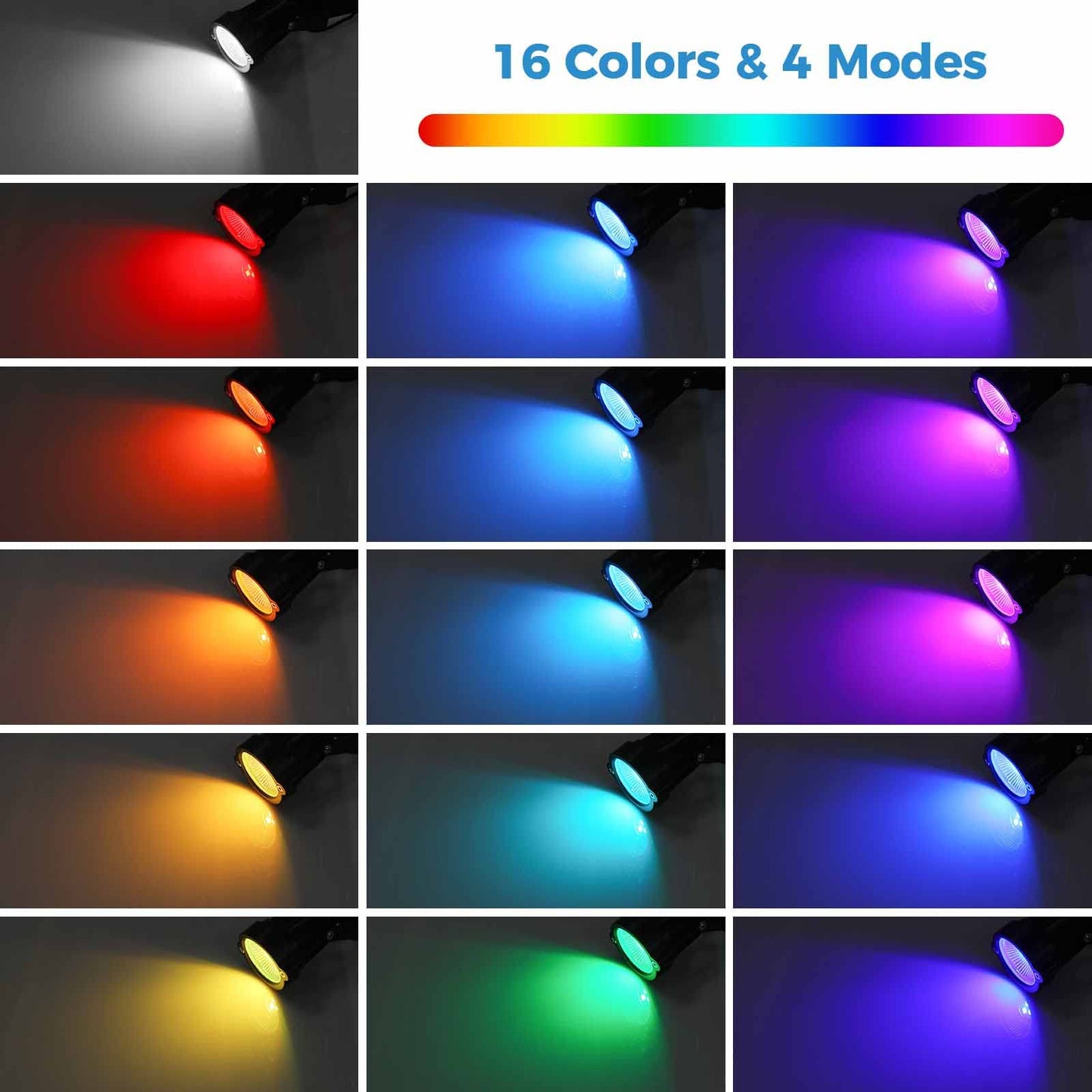 Smiful Color Changing Spotlights Yard Spot Lights Outdoor Timer IP65 Waterproof LED Landscape Lighting Remote Dimmable Memory Pathway House Garden Lawn Christmas Uplights (8 in 1)