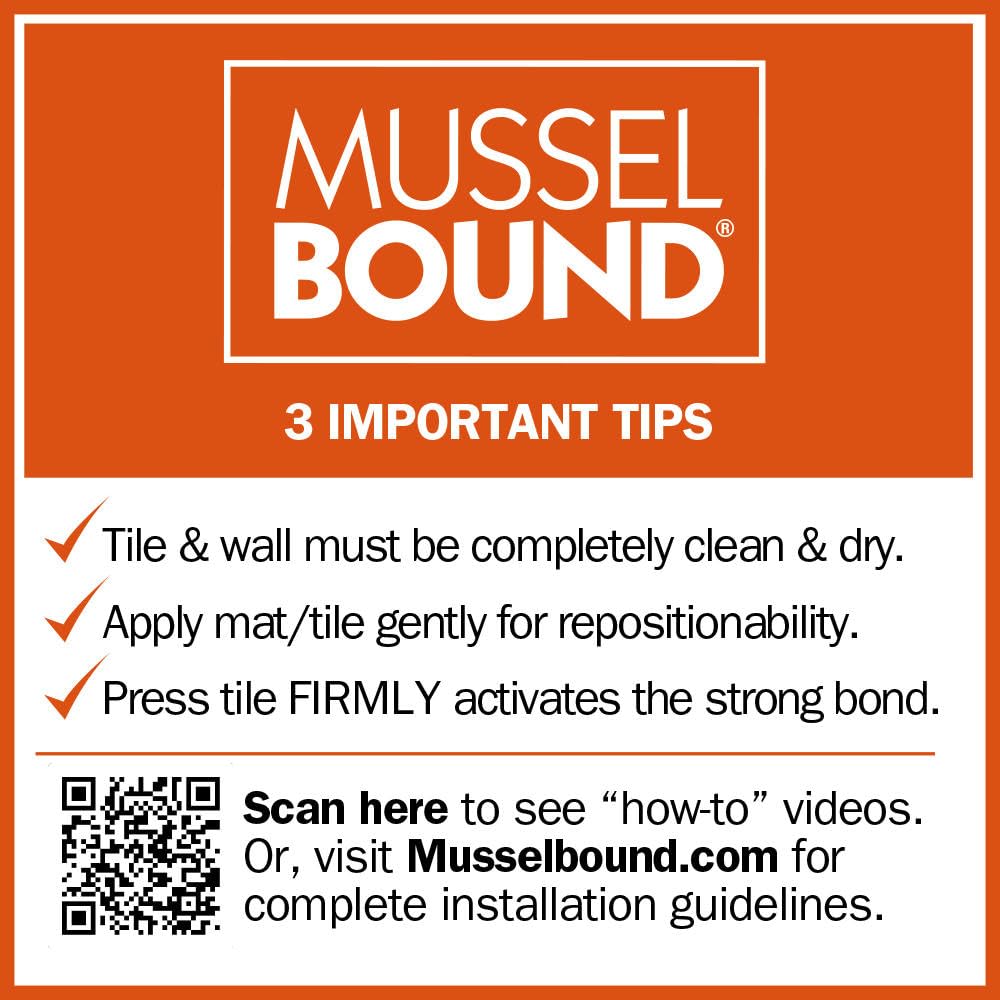 MusselBound® Adhesive Tile Mat - MINI ROLL - (3.75 sq ft per roll), Easy Installation for Small Spaces