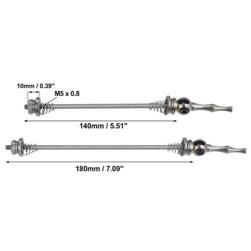 X AUTOHAUX Pair Bike Bicycle Quick Release Axles Skewers Lever Front Rear Bike Axle Wheel Hub 140mm 180mm Titanium Tone for MTB Moutain Road Bike Titanium Alloy