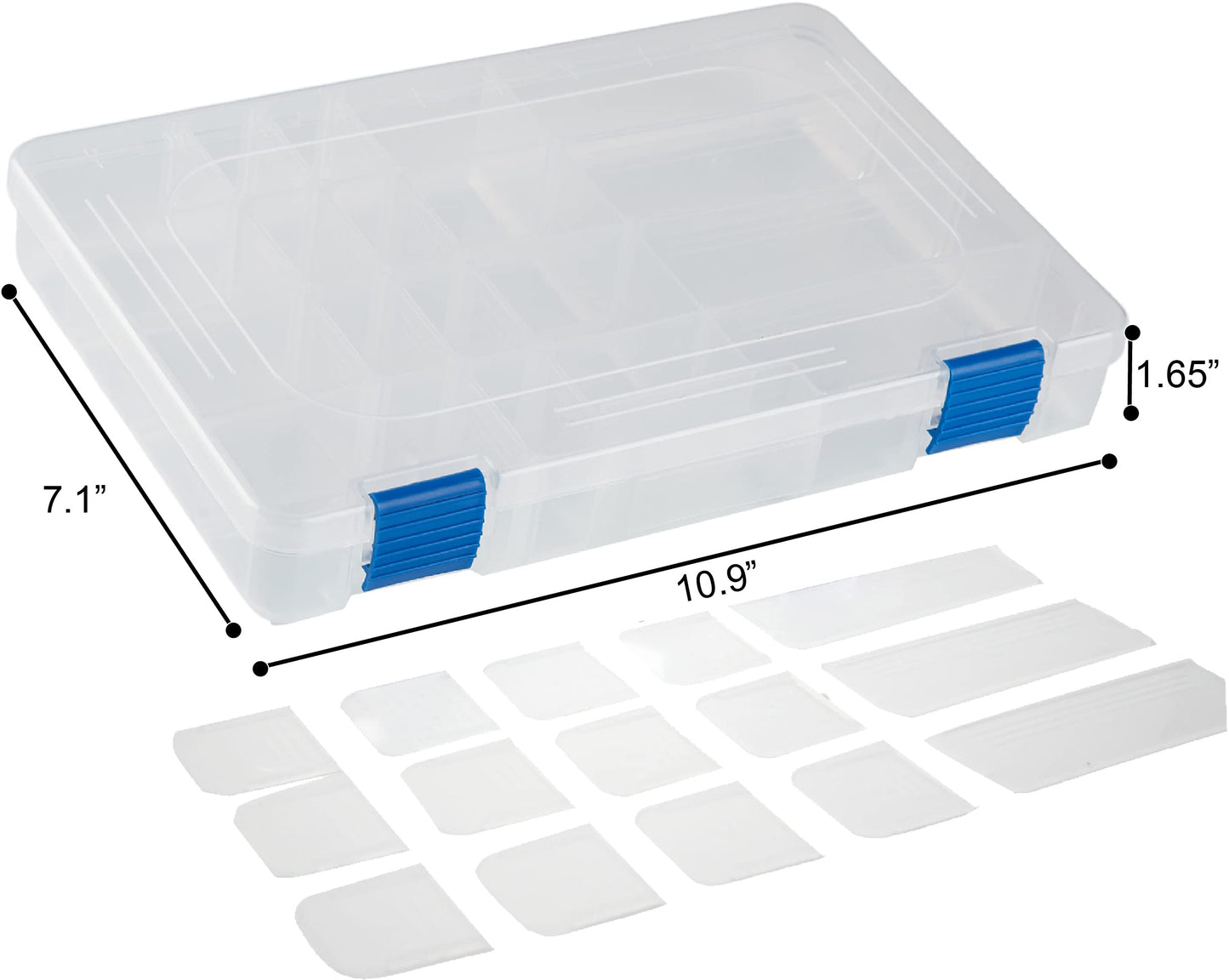 ZXDIN3 Medium Plastic Fishing Tackle Box Storage Organizer Box 3600 with Adjustable dividers Tackle Tray Parts Crafts Case 4 Pack