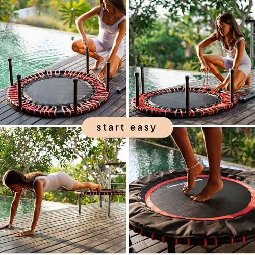 Fitness Trampoline - 48 Inch Indoor & Outdoor Rebounder for Low Impact Cardio - Orange