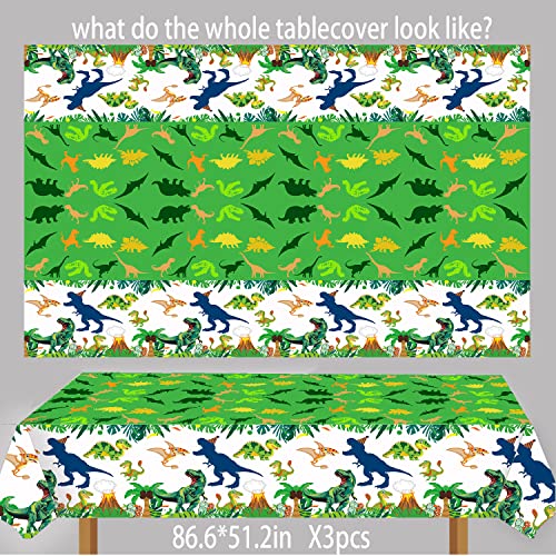 Dinosaur Party Tablecloths - 3pcs Disposable Plastic Covers