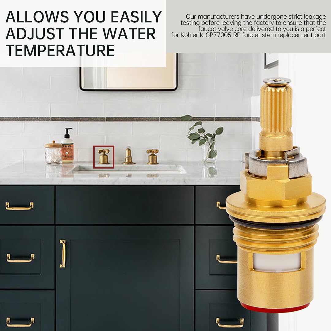 Shower Cartridge K-GP77005-RP Faucet Cartridge Replacement for kohler devonshire collection Ceramic Valve, One Size, Brass