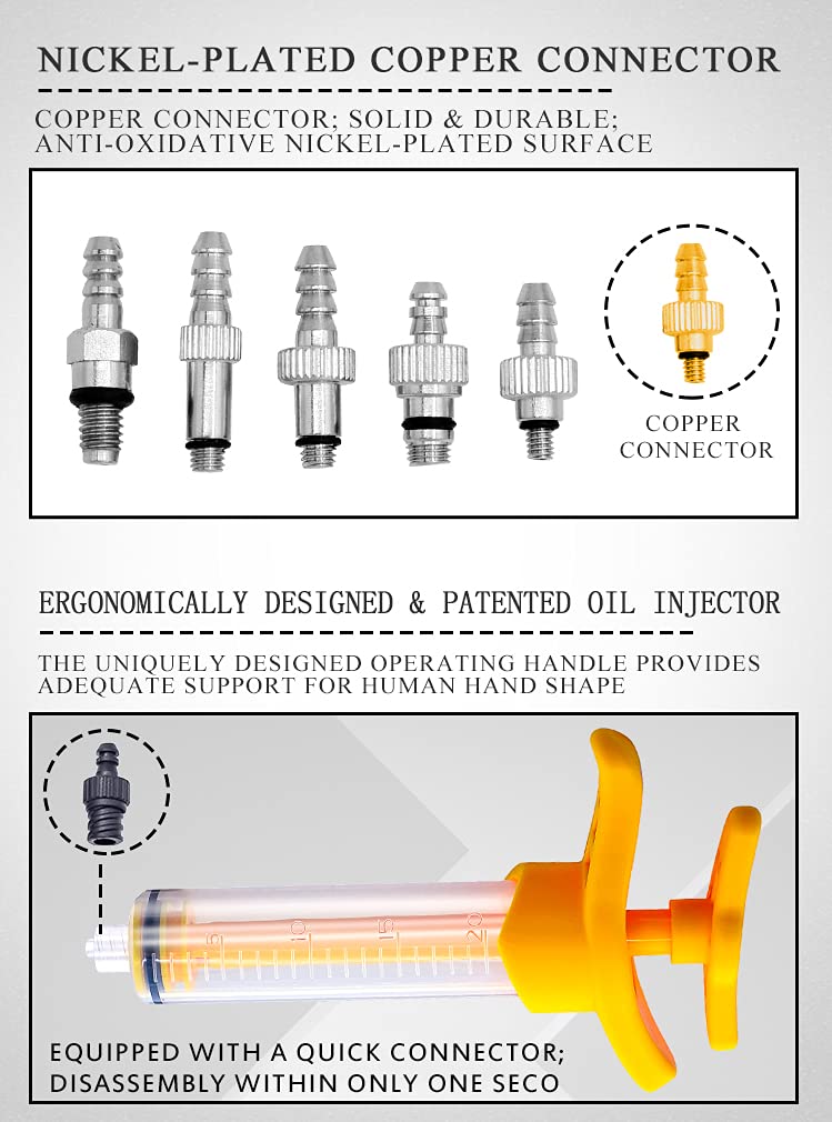CYCOBYCO Brake Bleed Kit,Bicycle Hydraulic Disc Brake Mineral Oil Bleed Kit for Shimano,SRAM,AVID,MAGURA,TEKTRO,Hayes (Professional)