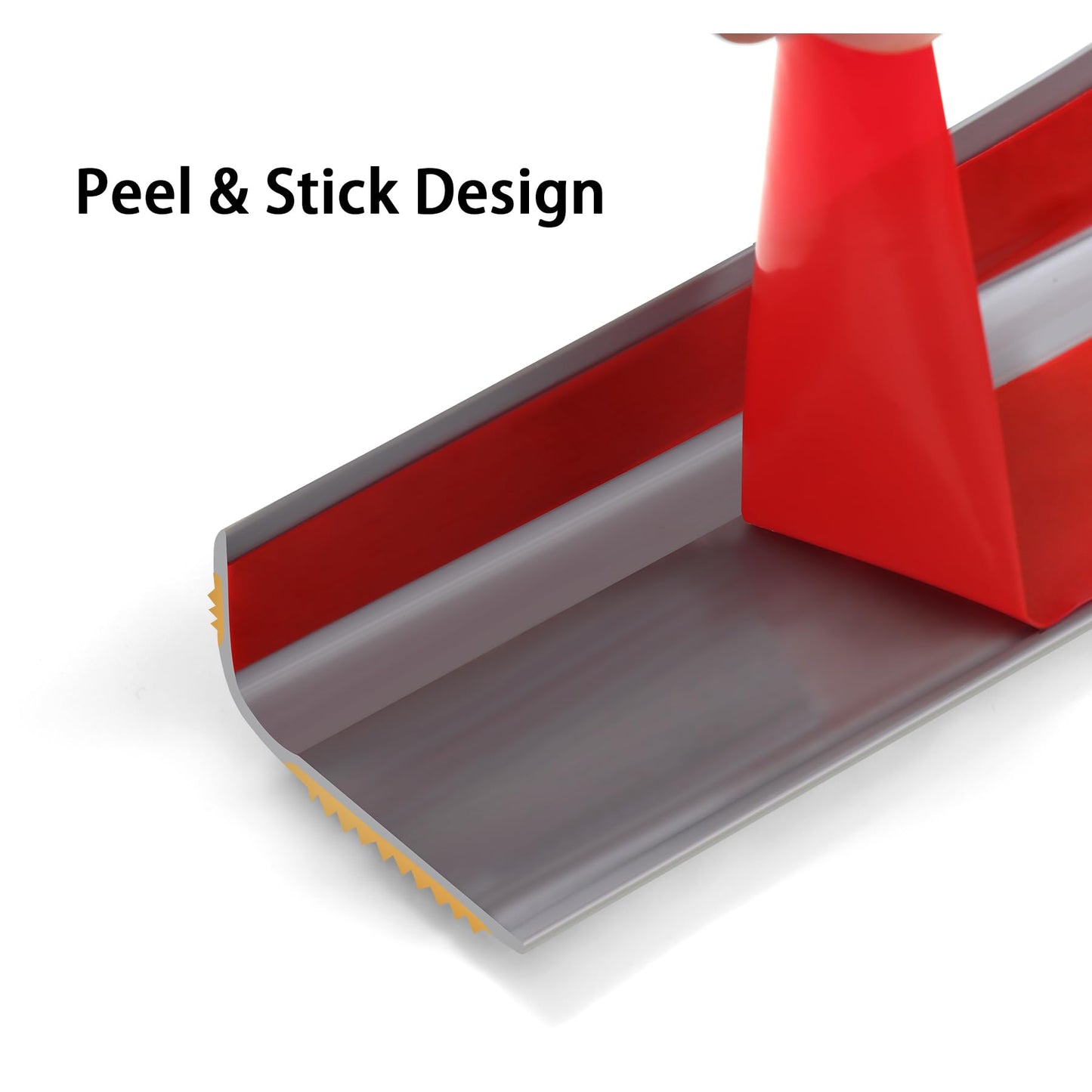 Trimold Vinyl Anti-Slip Stair Nosing, Self Adhesive Non-Slip Staircase Step, Flexible Rubber Treads Edge Protector Molding Trim for Outdoor & Indoor Uses (16.4ft, Gray)