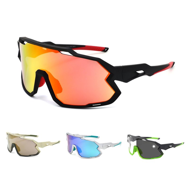 TUKOOL Cycling Glasses Men Women - TR90 Lightweight Frame Sports Sunglasses, High-Clarity PC Lenses, Anti-Fog Ventilation Wind Tunnel Design for MTB Running Baseball