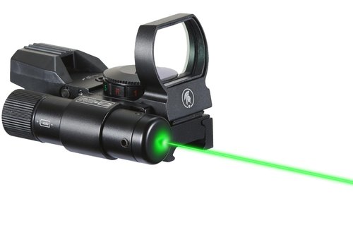Lancer Tactical 1X22X33 Reflex Sight Red Dot Sight Red Green 4 Reticle Optics with Green Laser for 20mm Rail