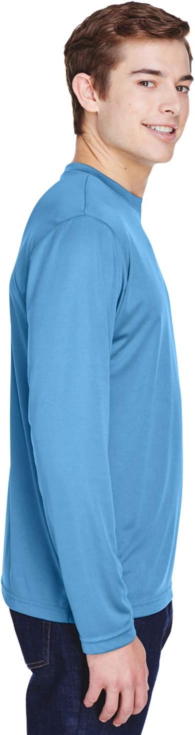 Team 365 Men's Zone Performance Long-Sleeve T-Shirt - Lightweight Sporty Style in Light Blue