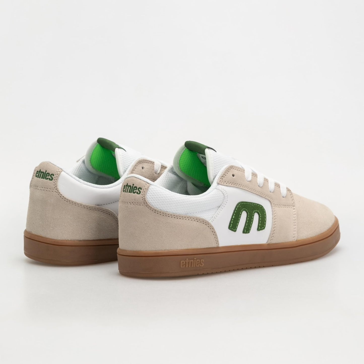 Etnies Cresta – Classic Silhoutte and Force Shield Reinforced Upper for a Durable, Stylish Shoe - White/Green/Gum - 7