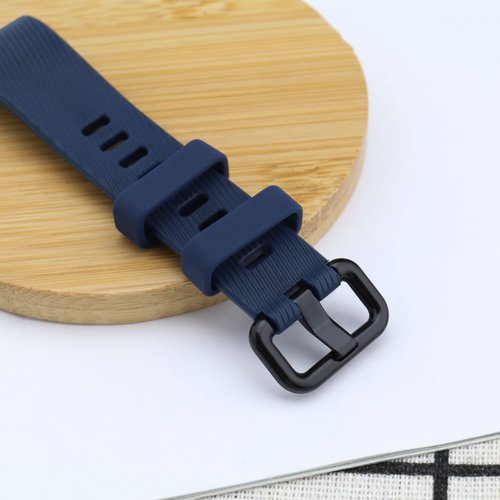 ECSiNG Silicone Watch Strap Compatible with Huawei Band 4 Pro/Band 3 Pro/Band 3 Fitness Tracker Sport Watch Band Quick Release Wristband Black & Blue