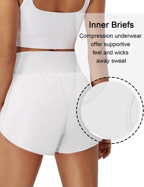 BMJL Women's High-Waisted Athletic Shorts - Quick-Dry Gym Shorts with Pockets | 2.5" Length