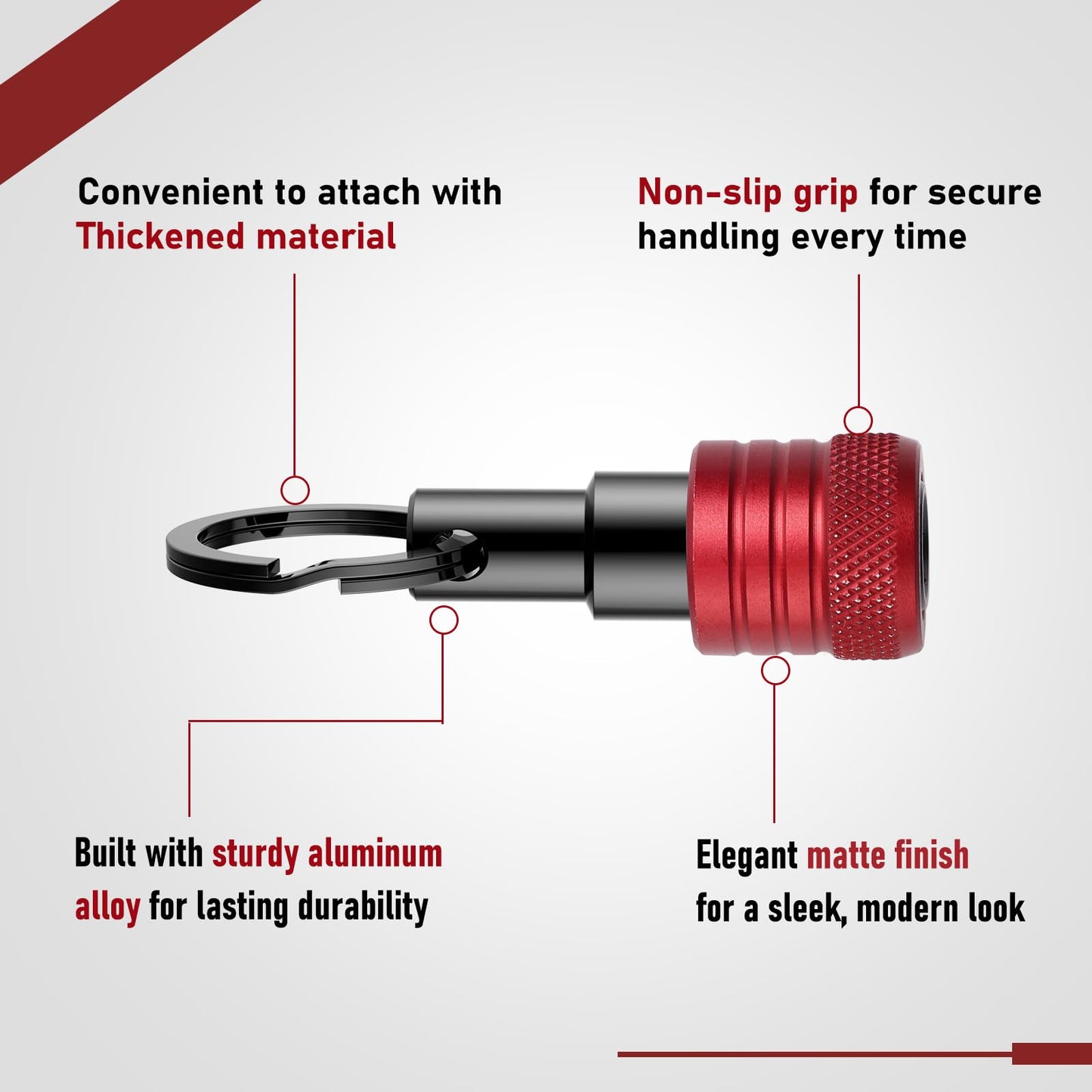 Enhanced Non-Slip Upgrade Bit Holder 6pc, 1/4 Drill Bit Holder Key Chain, Bit Holder for Impact Driver, Quick-Change for Drill Bits & Screwdriver & Drill Bit Extension, Includes Portable Carabiner