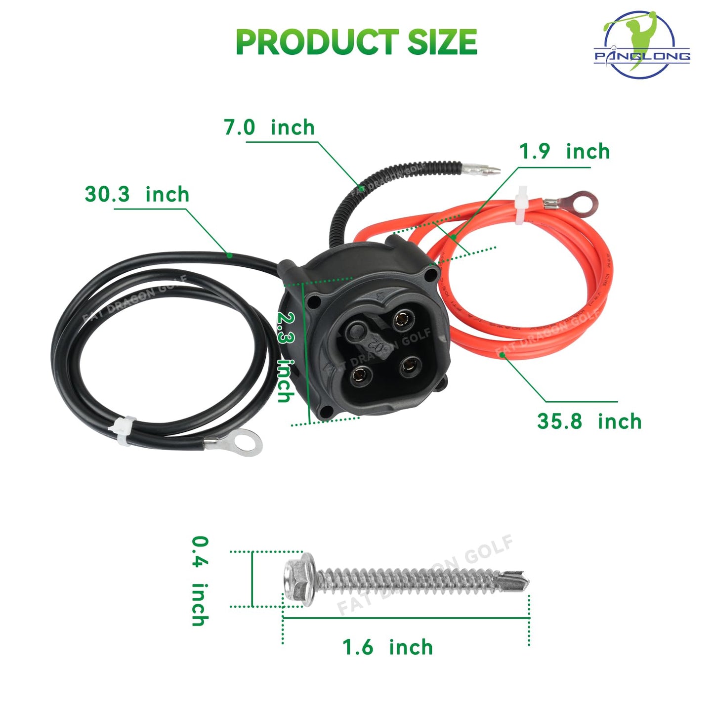 Panglong Golf Cart 48V MAC DC Charger-Plug Powerwise Receptacle fits Yamaha Golf Cart Charger Plug, Suitable for Yamaha G29 Drive 2008-2010 Golf Cart, OEM# JW2-H6181-02-00, JW2-H6181-01-00