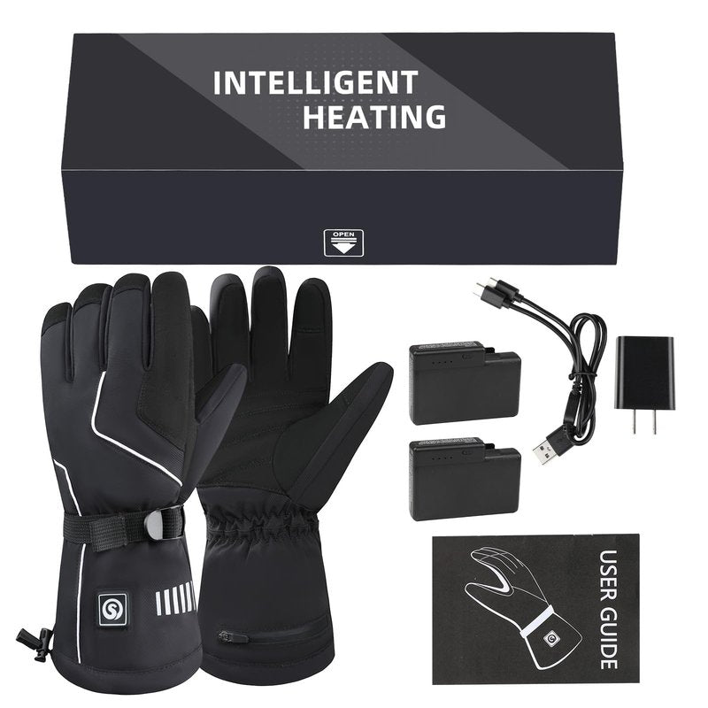 SNOWYES Heated Ski Gloves for Men & Women, 4000mAh Rechargeable Electric Gloves, Waterproof Windproof Touchscreen Winter Hand Warmers for Skiing, Hiking, Cycling & Camping