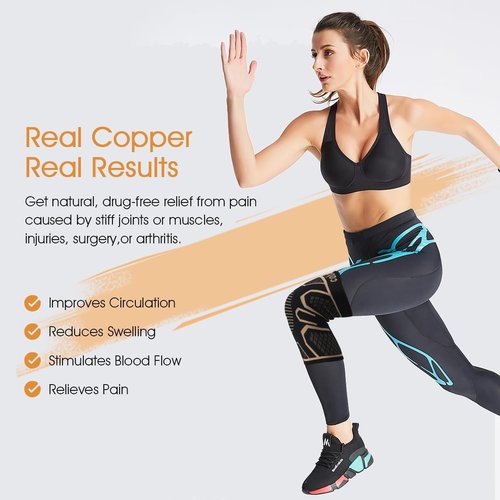 **Skiennix Copper Knee Braces - Medical Grade Compression Sleeves for Pain Relief | 2-Pack, 2XL**