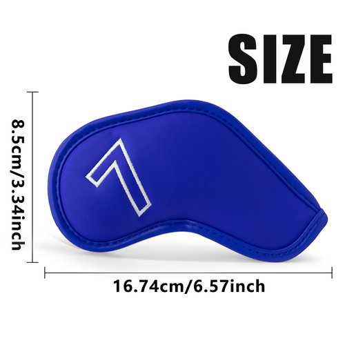 Montela Golf Iron Covers,Golf Iron Head Covers Leather Golf Iron Covers Set 9pcs Golf Iron Headcovers,Golf Club Head Covers for Iron Club Fit All Brands Titleist,Callaway,Taylormade