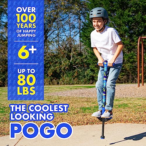 Flybar Geo Jolt Pogo Stick for Kids Ages 6+ - Beginner Outdoor Toy with Foam Frame