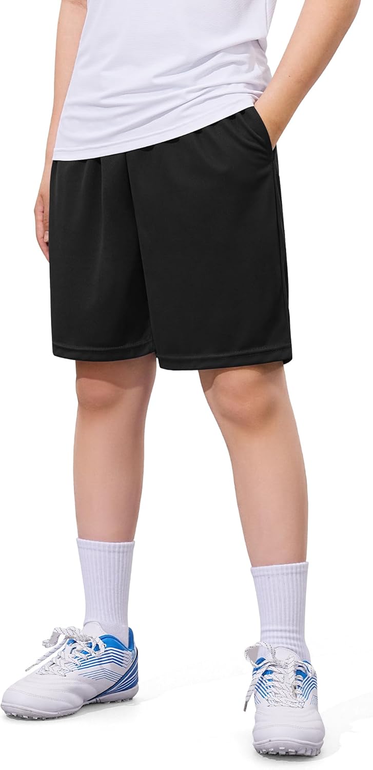 Somaibo Boys Athletic Shorts - Quick Dry Performance Mesh for Soccer, Basketball & Gym | Youth Sizes