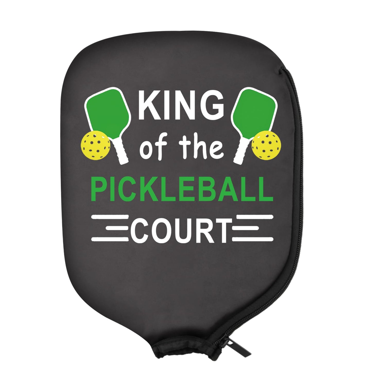 PWHAOO 2PC Queen/King Of The Pickleball Court Pickleball Paddle Covers Funny Pickleball Paddle Pouch Gift (King Of Pickleball Paddle)