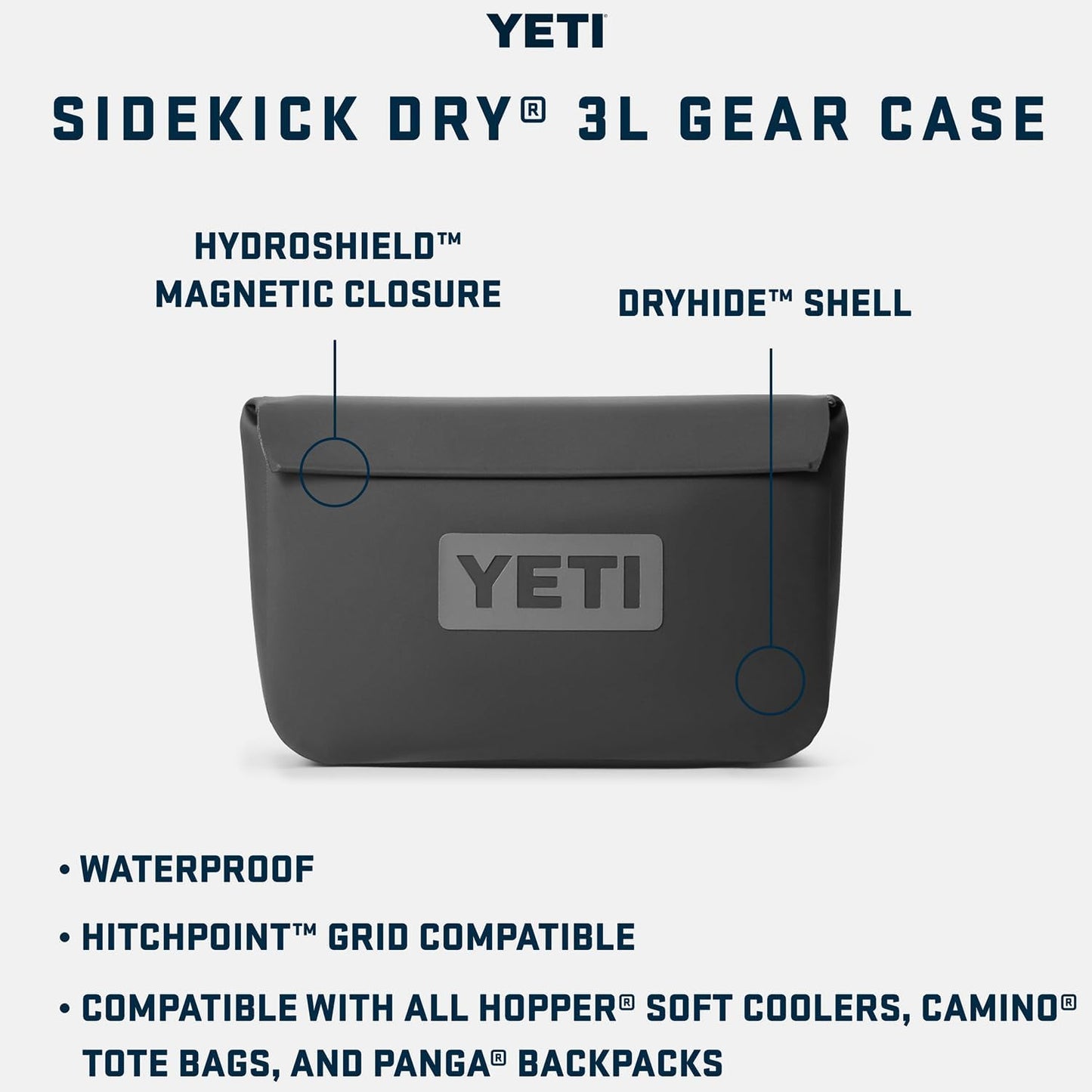 YETI Sidekick Dry Waterproof Gear Case - Durable, Lightweight Storage Bag for Outdoor Adventures