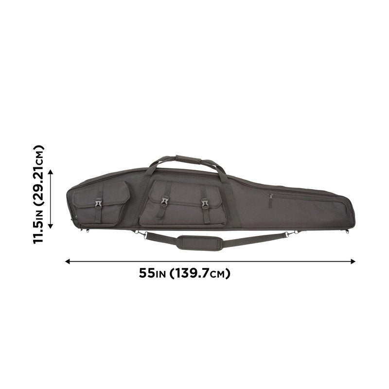 Allen Velocity Tactical Scoped Rifle Case with Padded Suppressor Pocket, Black, 55"