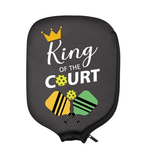 HOLLP 2PC Pickleball Paddle Covers Funny Sport Game Gift King/Queen of The Court Pickleball Paddle Bag (King)