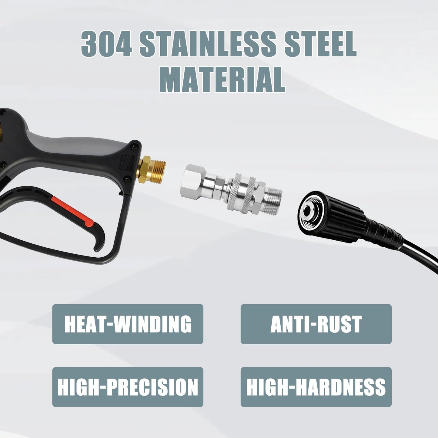 Pressure Washer Quick Connect Swivel Fitting M22 to 3/8" Quick Connect for Pressure Washer, 5000 PSI