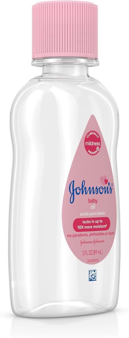 Johnson's Baby Oil - Pure Mineral Oil for Gentle Baby Massage & Dry Skin Relief | 3 fl. oz