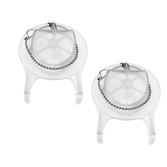 Toilet Flappers Replacement Compatible for GA715014-GEG1 (Transparent) 3 Inch with Stainless Chain and Hook - Reliable Toilet Flapper, Pack of 2