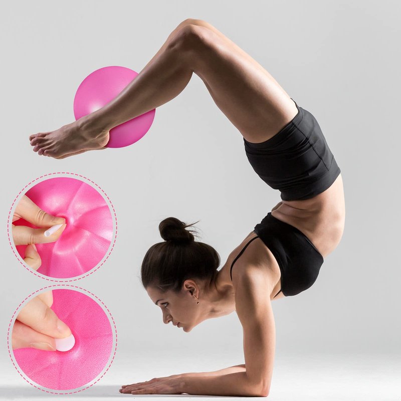 Aoriher 10 Pcs Small Exercise Pilates Ball Bulk 9 Inch Mini Yoga Balls Anti Burst and Slip for Stability Fitness Physical Therapy Stretching & Core Workout at Home Gym Office Class(Pink, Purple)