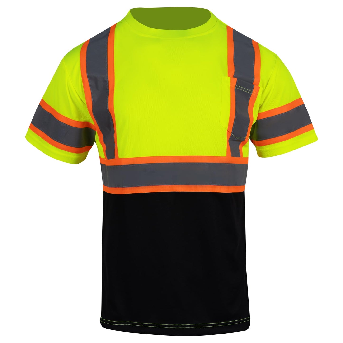 VENDACE Hi Vis Reflective Safety Shirts for Men ANSI Class 3 High Visibility Construction Work T Shirt(Yellow,L)