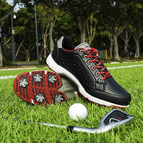 THESTRON Men’s Waterproof Golf Shoes 2021 Spikes Sneakers 11.5 Black