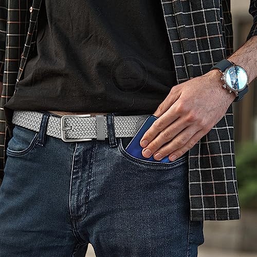 DOOPAI Braided Stretch Belt for Men, Elastic Woven Belt, casual